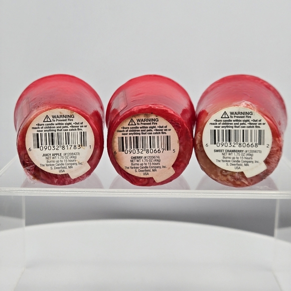 Yankee Candle Country Kitchen Red Scented Candle Votive Set of 3 - Picture 6 of 7